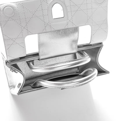 Christian Dior Grained Calfskin Mini Diorever Flap Silver 5 of 8