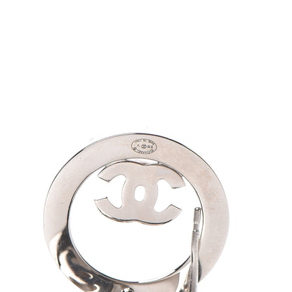 Chanel Crystal CC Round Earrings Silver 4 of 5