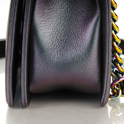 Chanel Iridescent Goatskin Quilted Medium Boy Flap Purple 8 of 8