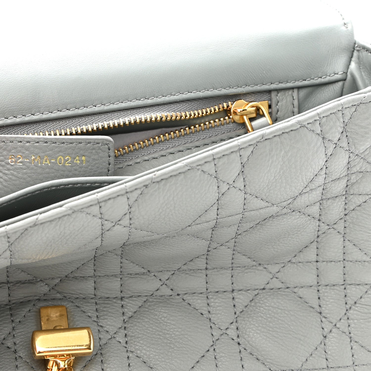 Christian Dior Calfskin Cannage Medium Caro Bag Grey 8 of 10