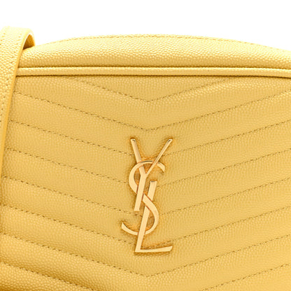 Saint Laurent Grain De Poudre Matelasse Monogram Mini Lou Camera Bag Light Chartreuse 7 of 9