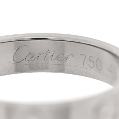 Cartier 18K White Gold 3.5mm LOVE Wedding Band Ring 48 4.5 4 of 5