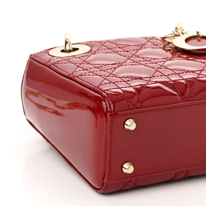 Christian Dior Patent Cannage Mini Lady Dior Red 8 of 9