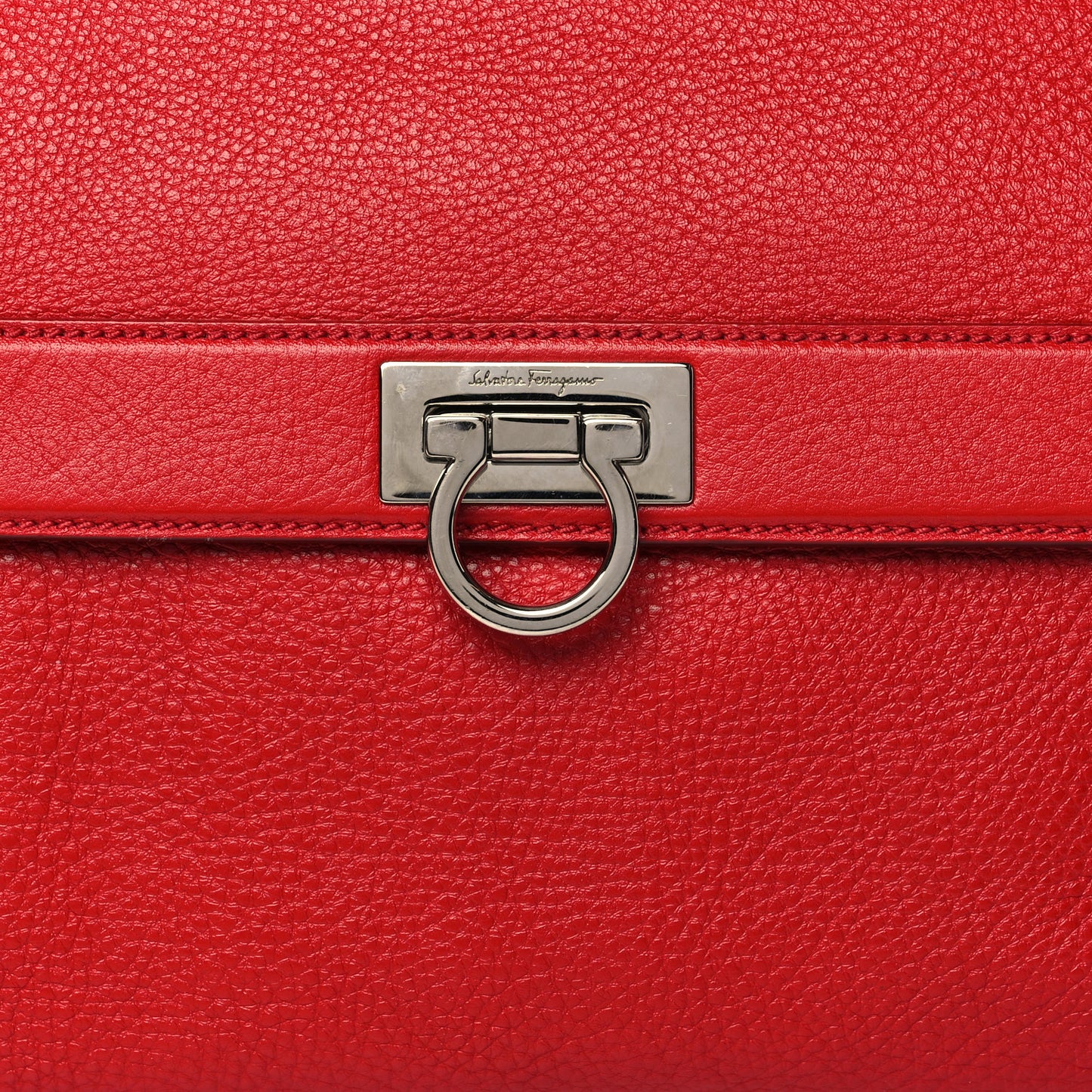 Calfskin Gancini Crossbody Red