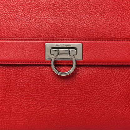 Salvatore Ferragamo Calfskin Gancini Crossbody Red 8 of 10