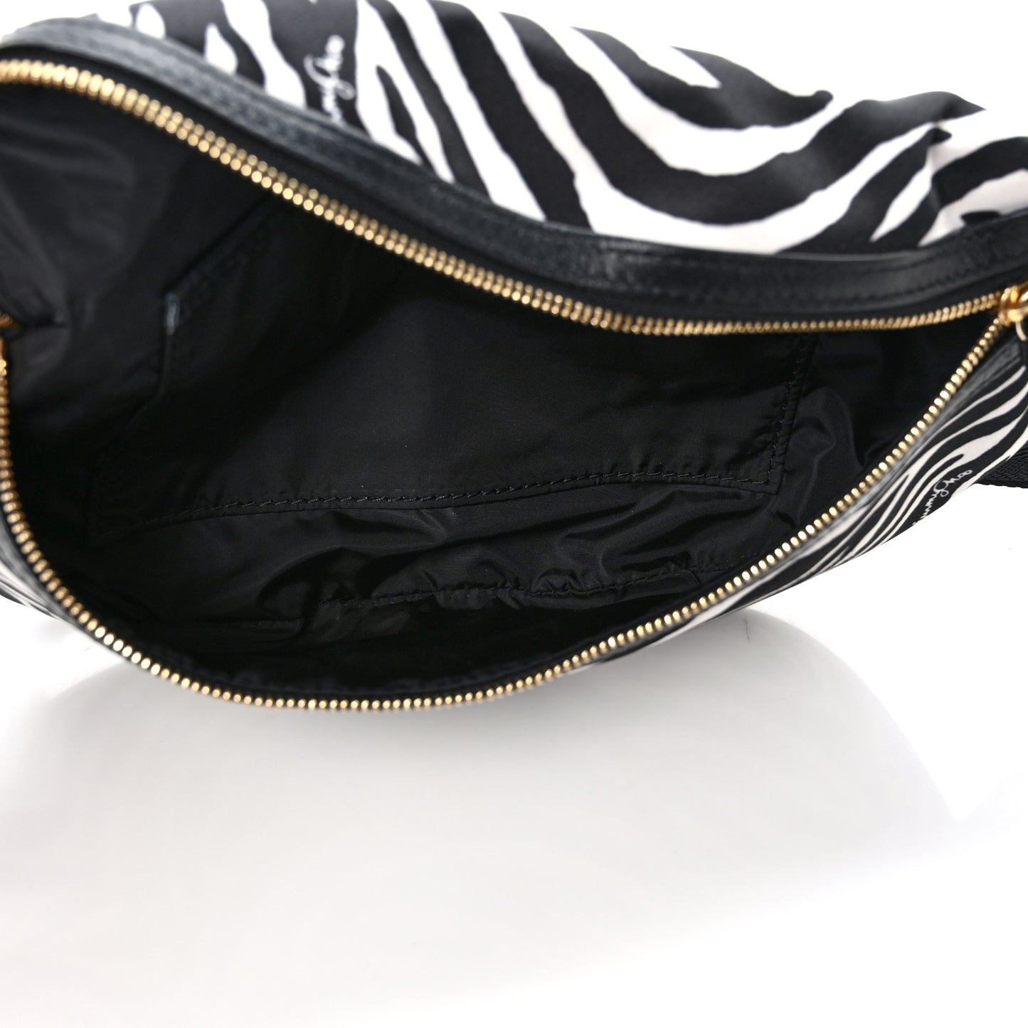 Nylon Zebra Candice Belt Bag Black White