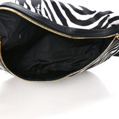 Jimmy Choo Nylon Zebra Candice Belt Bag Black White 5 of 8