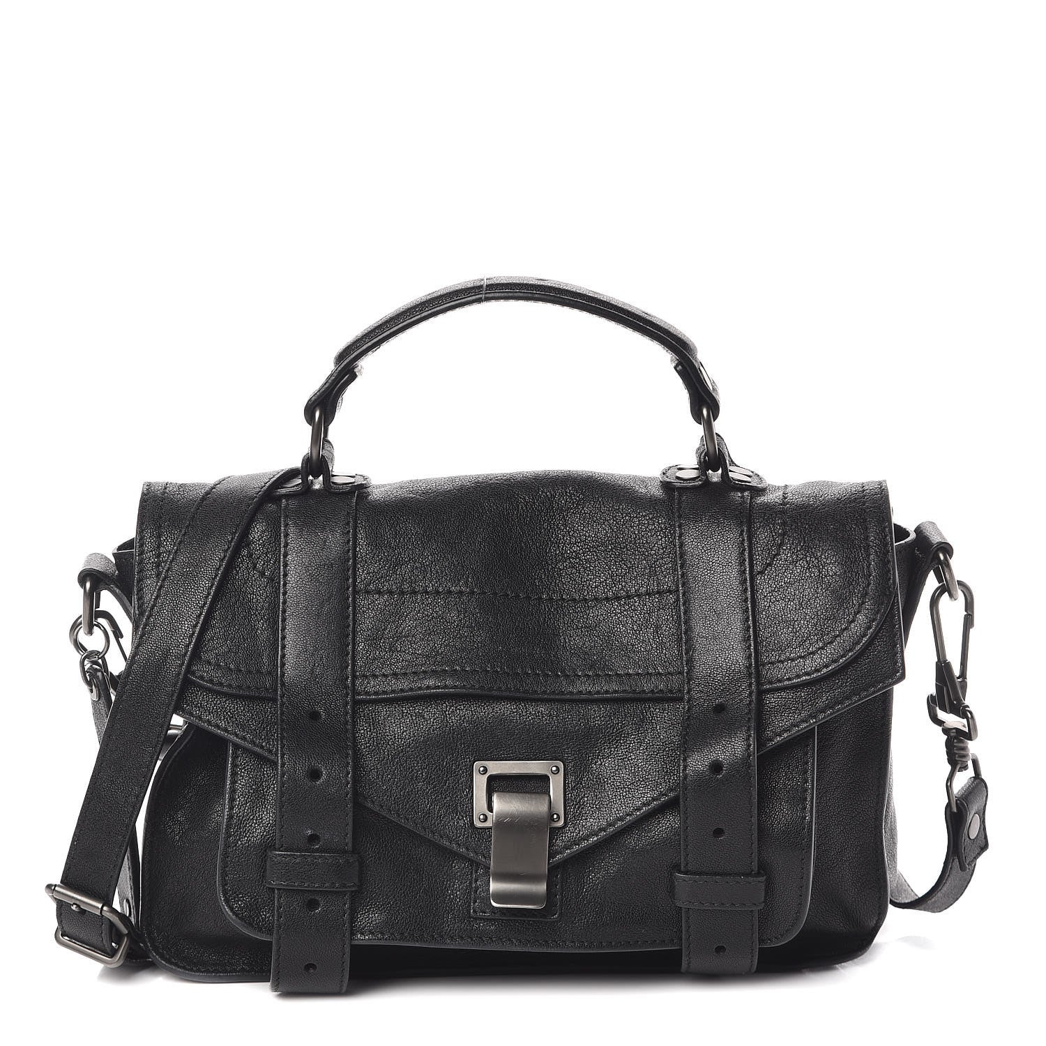 Proenza Schouler Lambskin Tiny PS1 Satchel Black 1 of 10