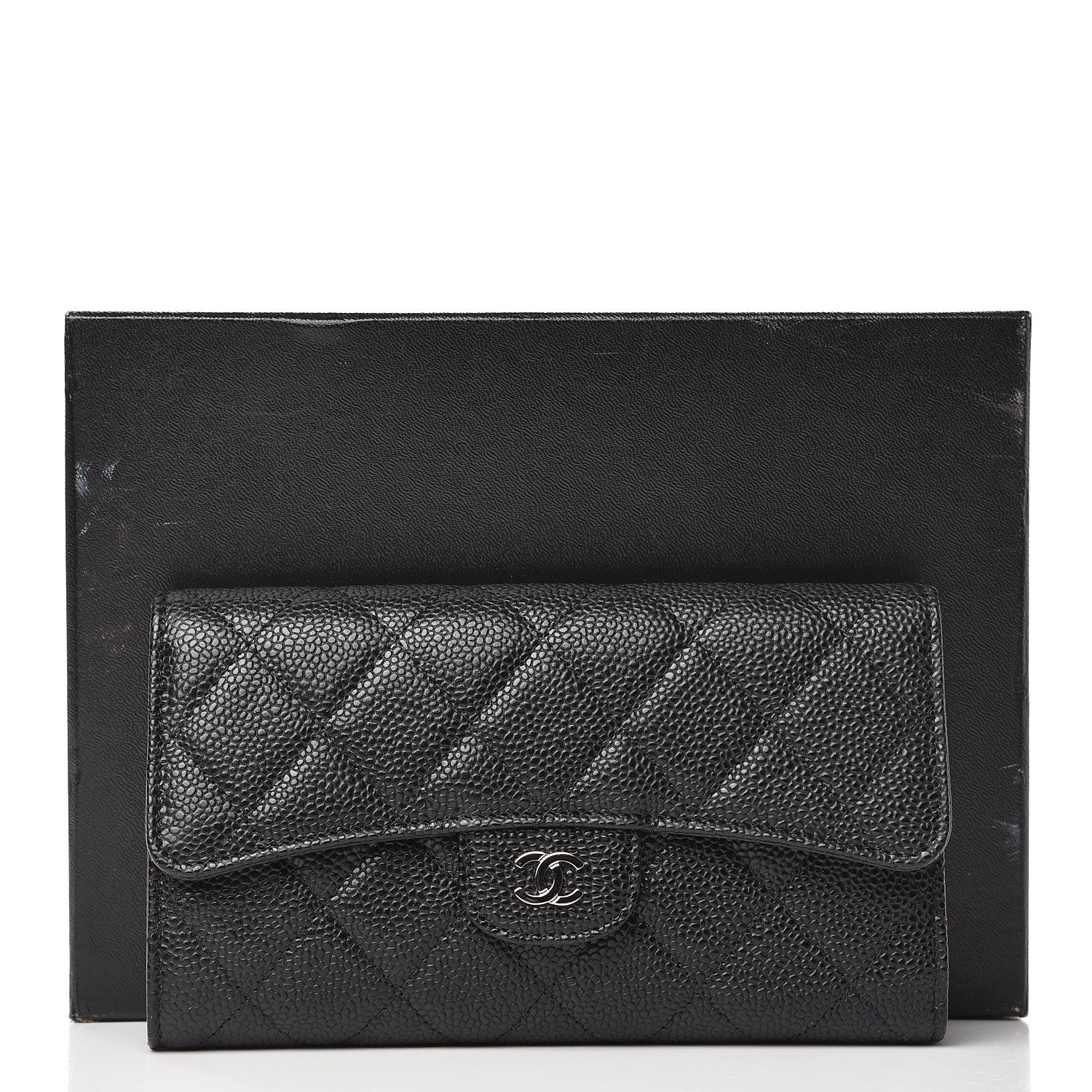 Chanel Caviar Quilted Large Flap Wallet Black 9 of 9