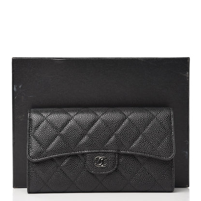 Chanel Caviar Quilted Large Flap Wallet Black 9 of 9