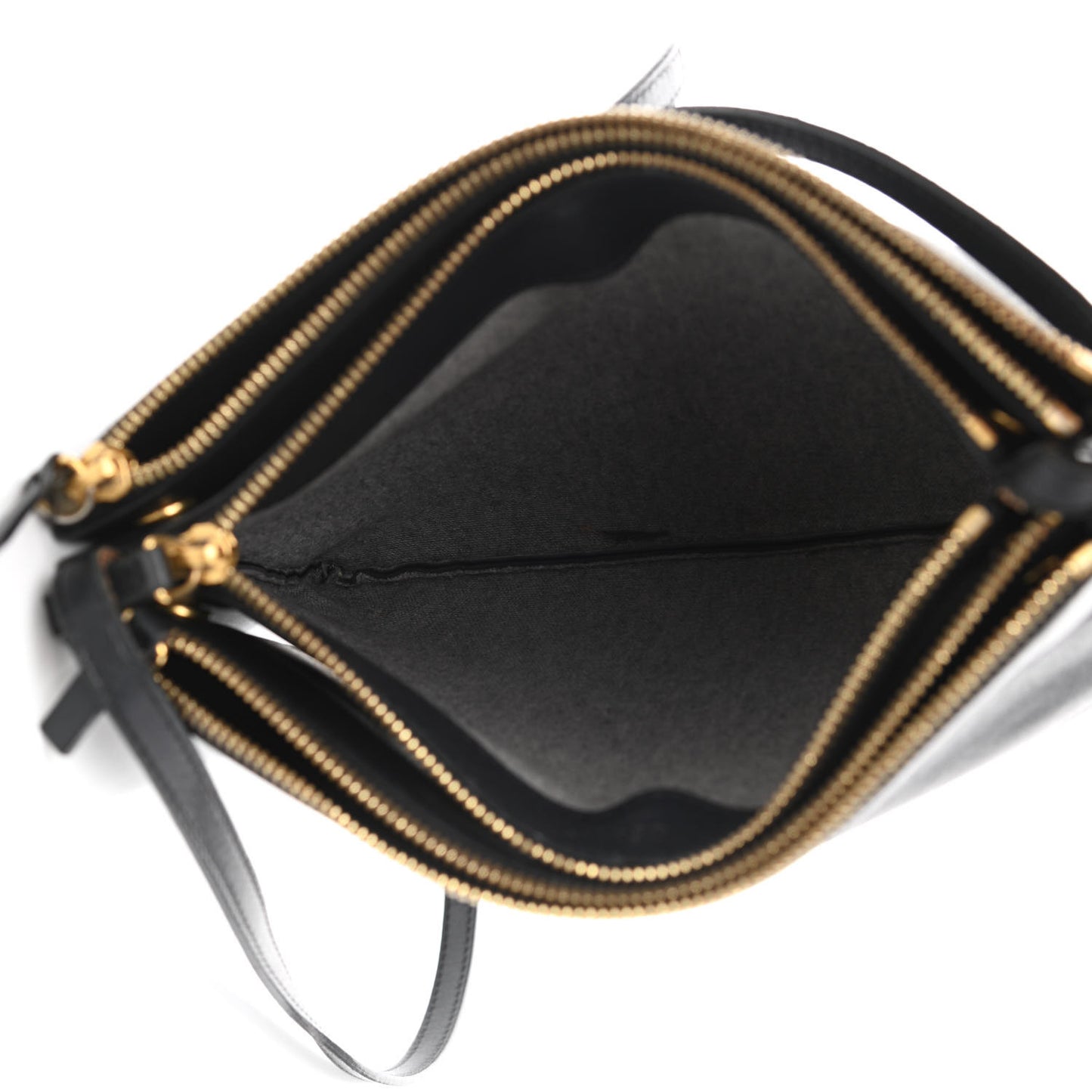 Goatskin Large Trio Crossbody Bag Black