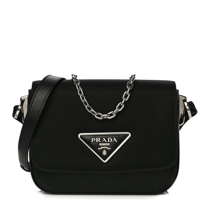 Prada Nylon Calfskin Identity Shoulder Bag Black 1 of 11