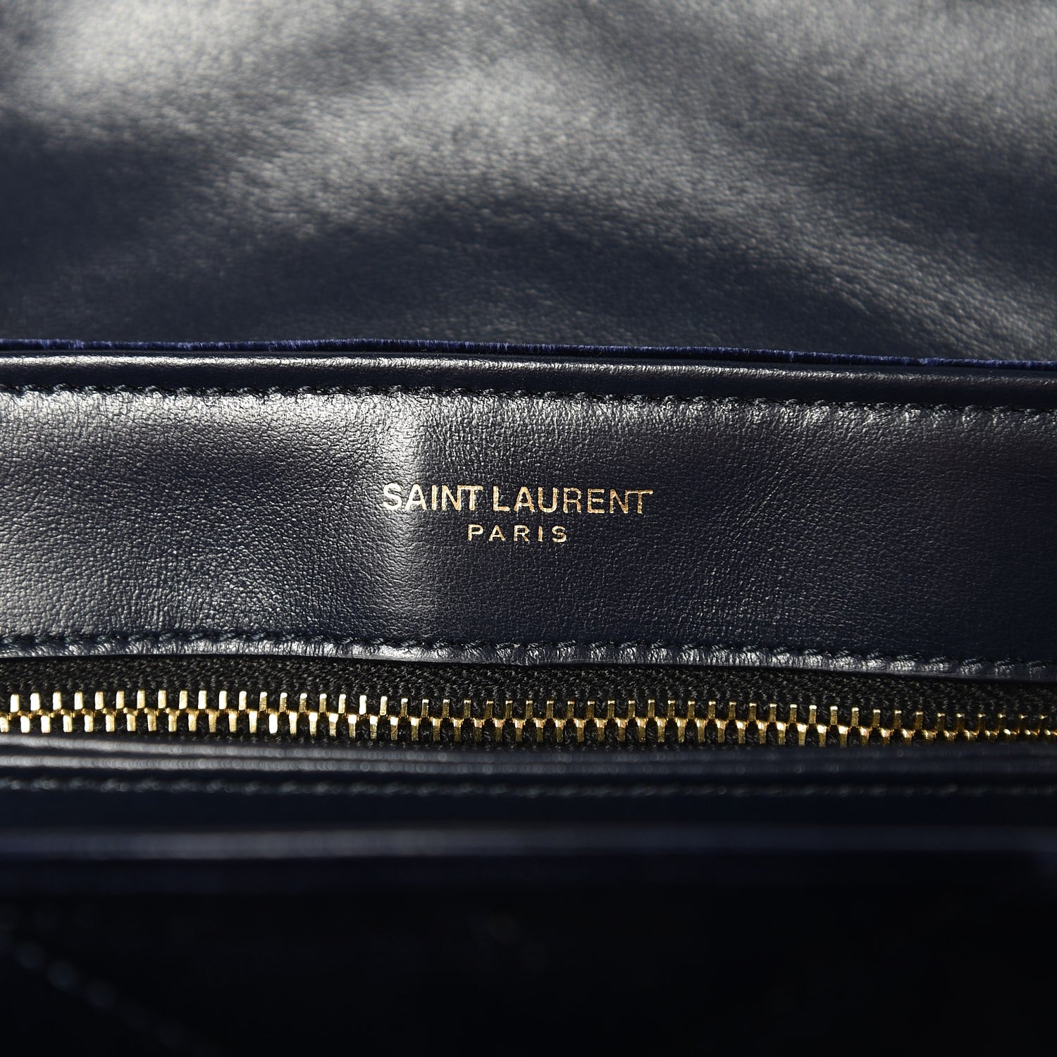 Saint Laurent Velvet Y Quilted Monogram Toy Loulou Crossbody Bag Navy 8 of 8