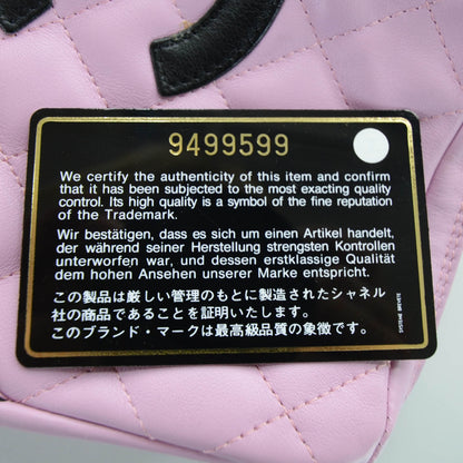 Chanel Calfskin Quilted Cambon Pouch Pink Black 6 of 8