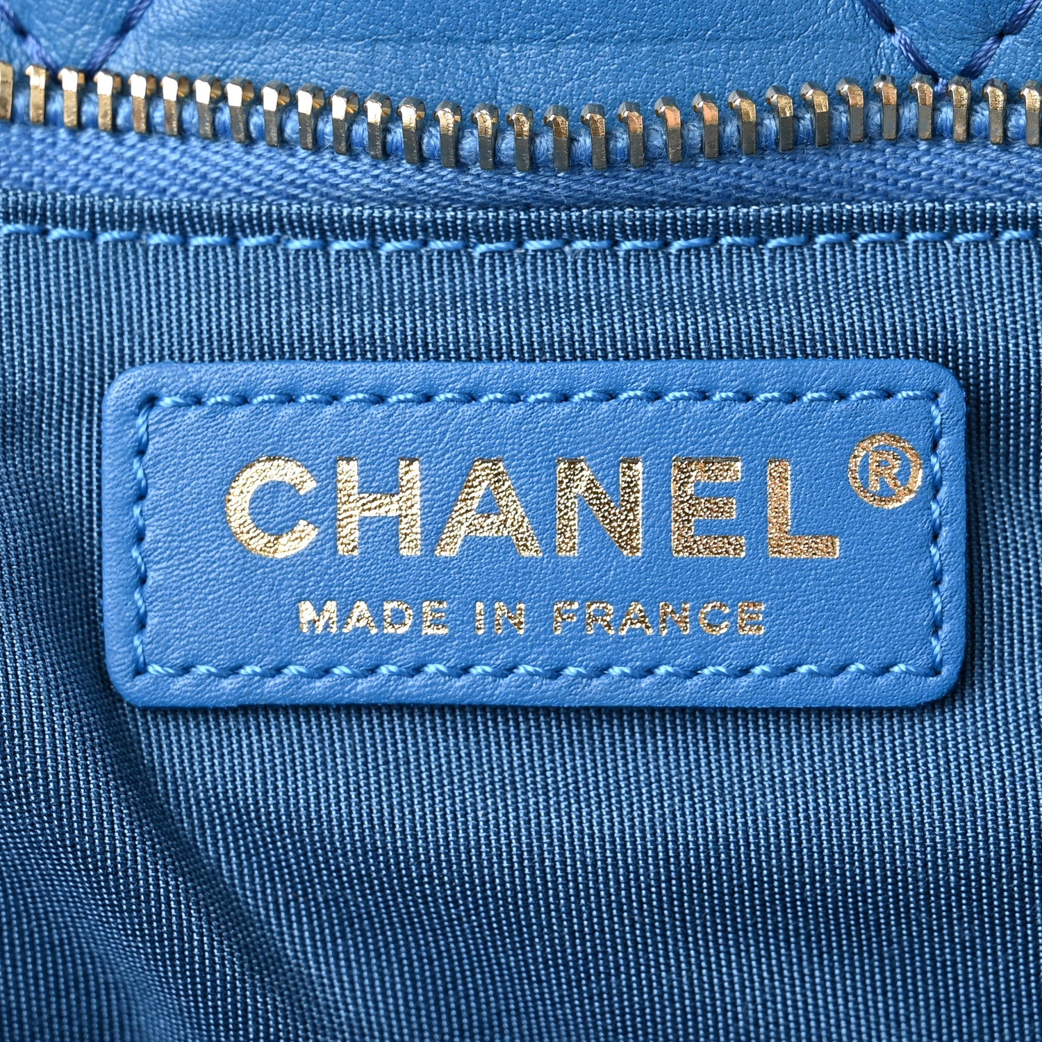 Chanel Lambskin Quilted Fold Over Clutch Blue 6 of 7