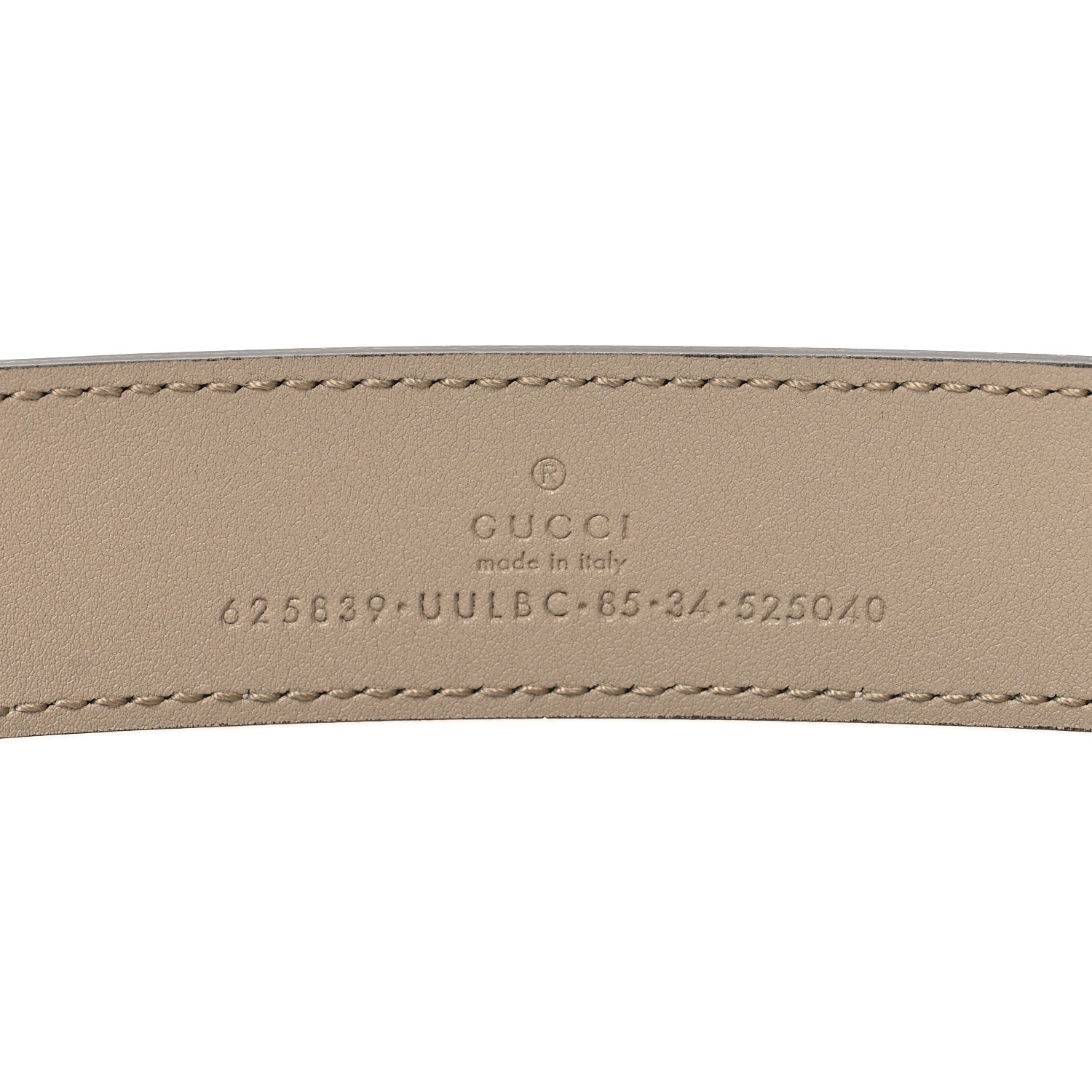 Gucci GG Supreme Monogram Calfskin Double G 30mm Belt 85 34 Beige Mystic White Oatmeal 5 of 6