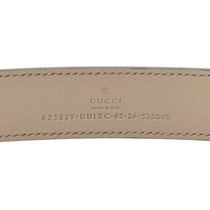 Gucci GG Supreme Monogram Calfskin Double G 30mm Belt 85 34 Beige Mystic White Oatmeal 5 of 6