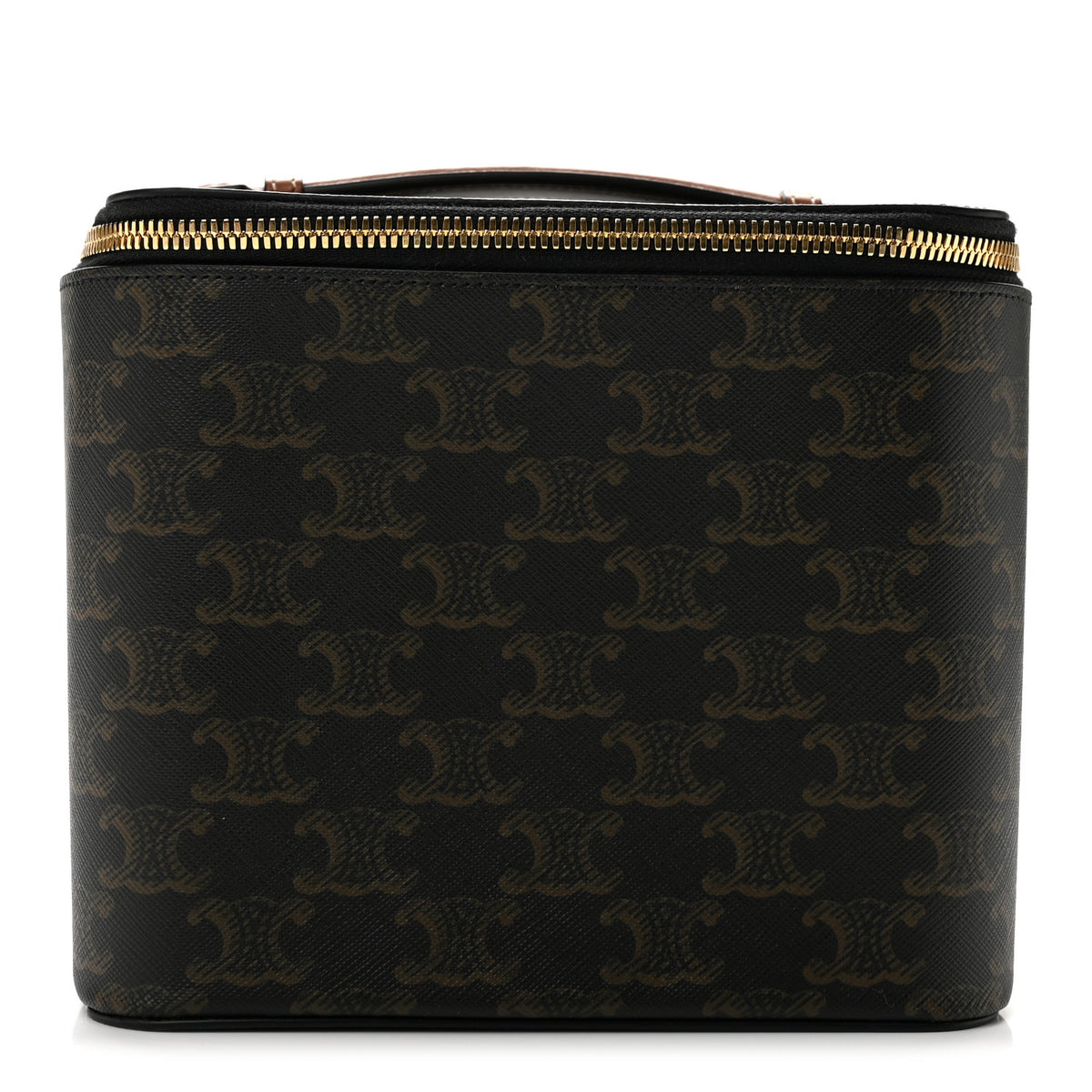Triomphe Canvas Calfskin Square Vanity Case Tan