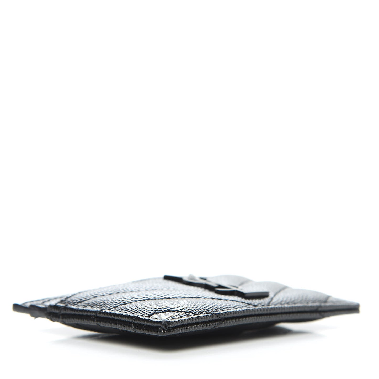 Grain De Poudre Matelasse Chevron Monogram Credit Card Case Black