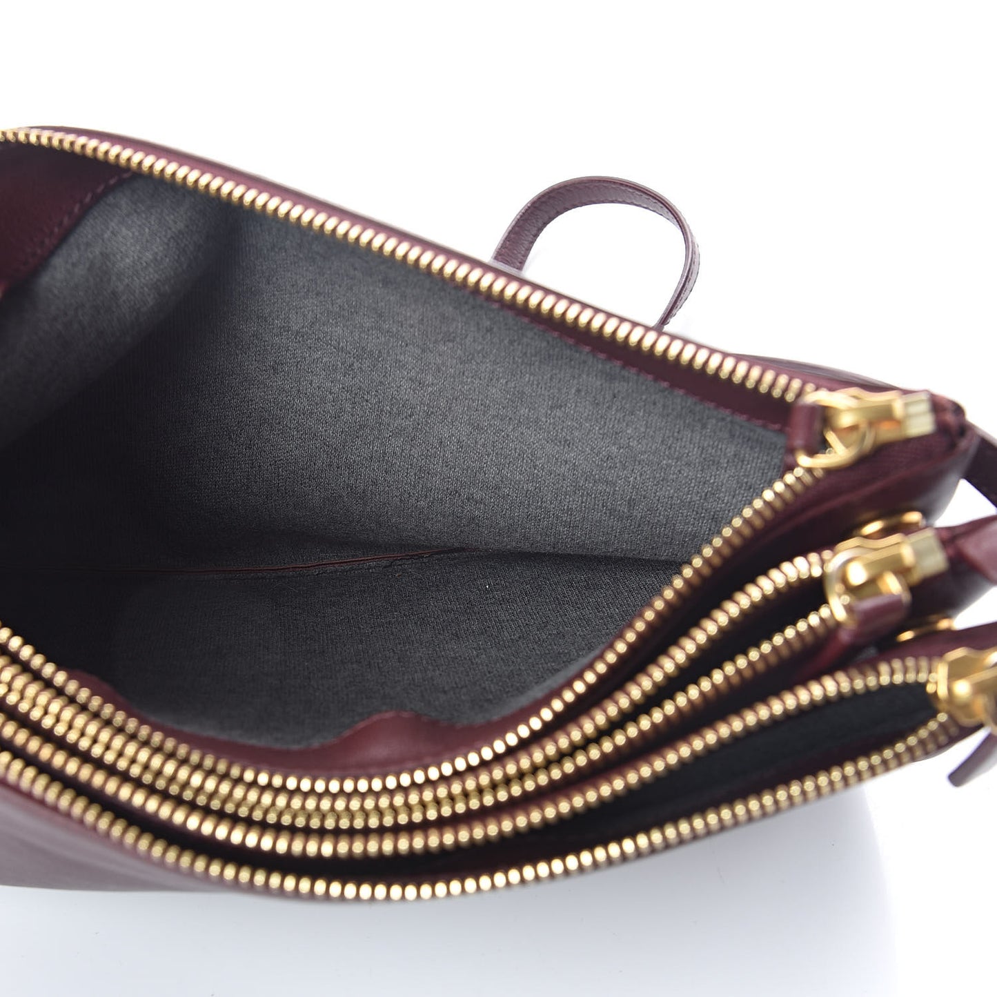 Lambskin Large Trio Crossbody Bag Burgundy