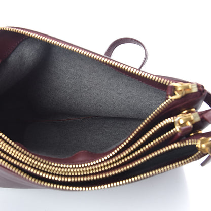 Celine Lambskin Large Trio Crossbody Bag Burgundy 7 of 11