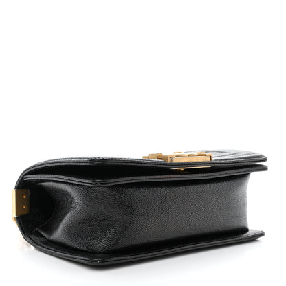 Chanel Caviar Chevron Quilted Small Boy Flap Black 4 of 10