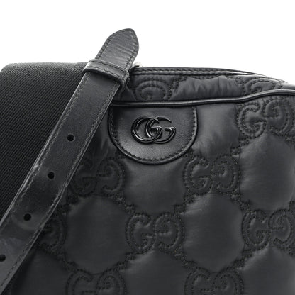 Gucci Nylon Calfskin Enamel GG Matelasse Shoulder Bag Black 8 of 13