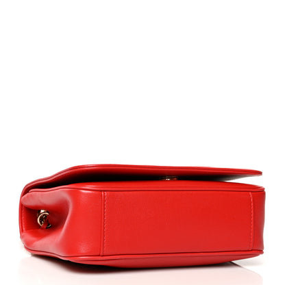 Chanel Lambskin CC Mania Flap Bag Red 4 of 9