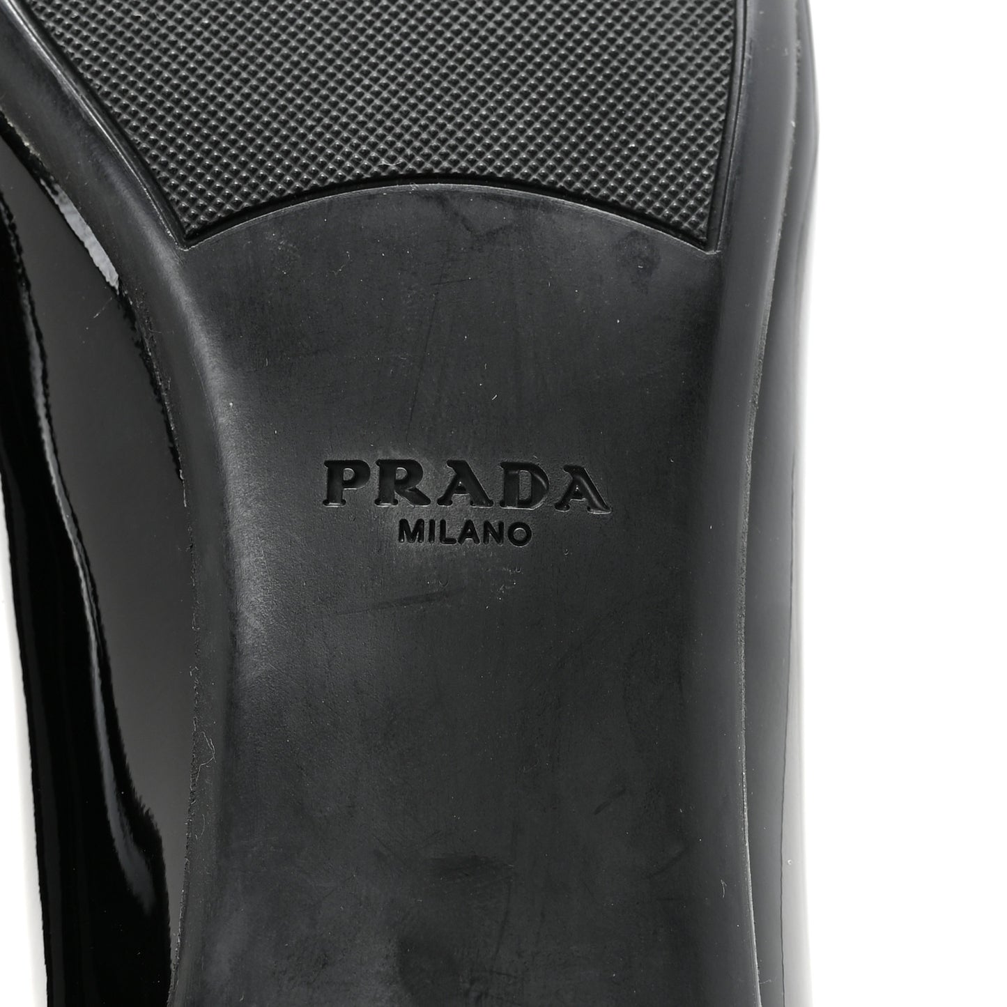 Nappa Vernice Cap Toe Logo Bow Ballerina Flats 37.5 Black