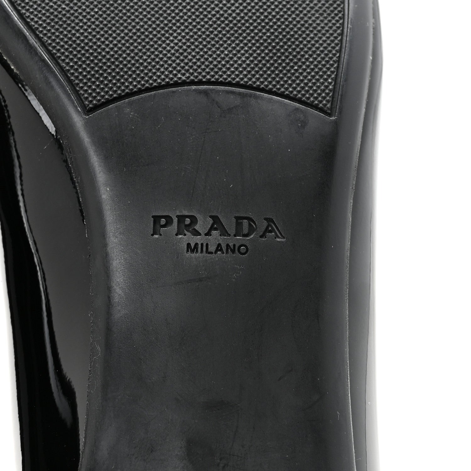 Prada Nappa Vernice Cap Toe Logo Bow Ballerina Flats 37.5 Black 7 of 9