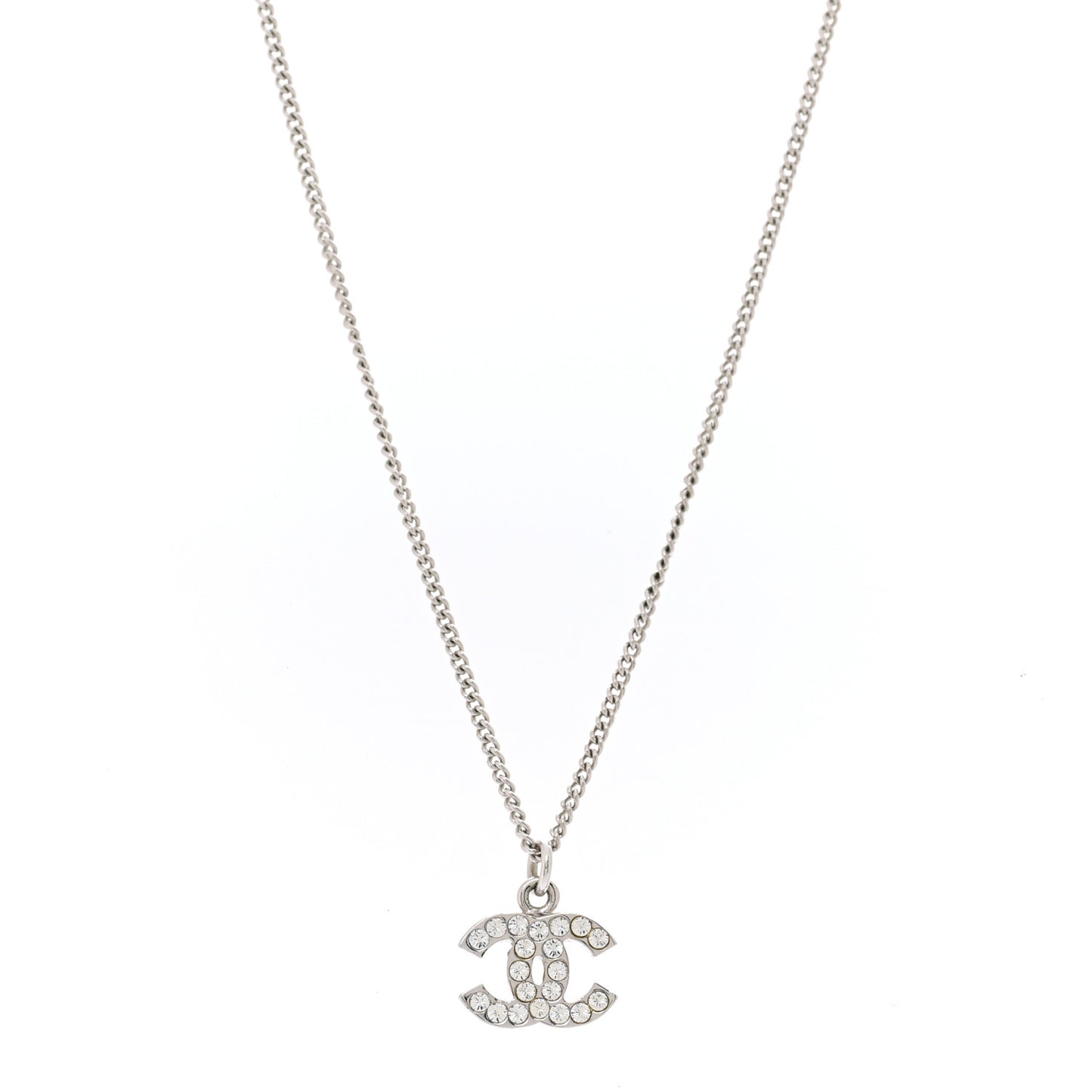 Crystal Timeless CC Necklace Silver