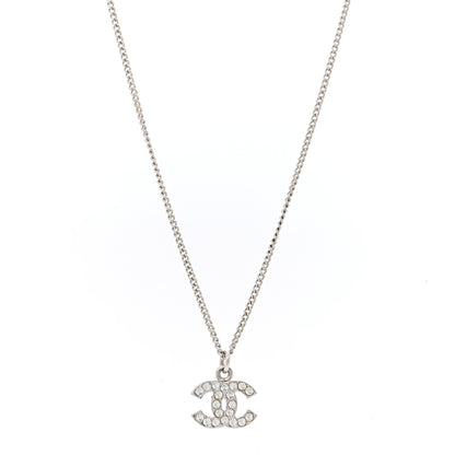 Chanel Crystal Timeless CC Necklace Silver 1 of 5