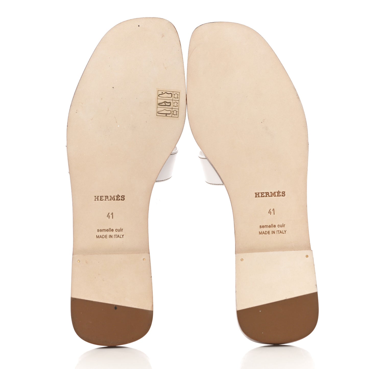 Box Calfskin Oran Sandals 41 White
