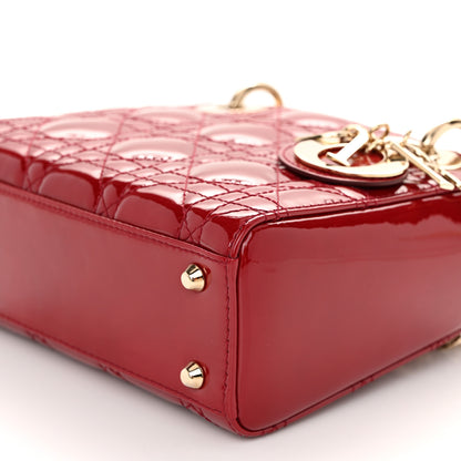 Christian Dior Patent Cannage Mini Lady Dior Red 9 of 10