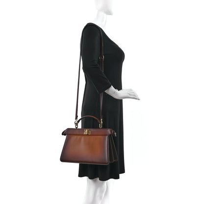 Fendi Vitello King Tamponato Medium Peekaboo I SEE U East West Satchel Cuoio 2 of 10