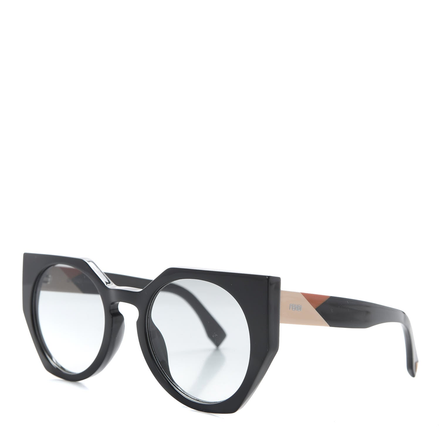 Fendi Acetate Facets Oversized Cat Eye Sunglasses FF 0151/S Black 1 of 7