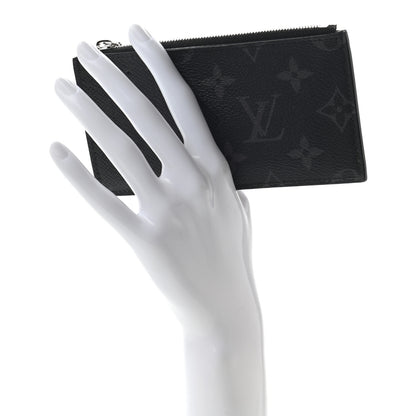 Louis Vuitton Monogram Eclipse Taiga Coin Card Holder 2 of 7