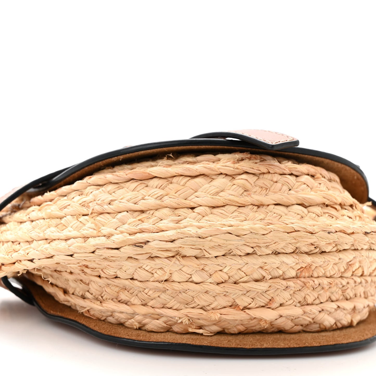 Calfskin Raffia Mini Gate Crossbody Bag Natural Tan