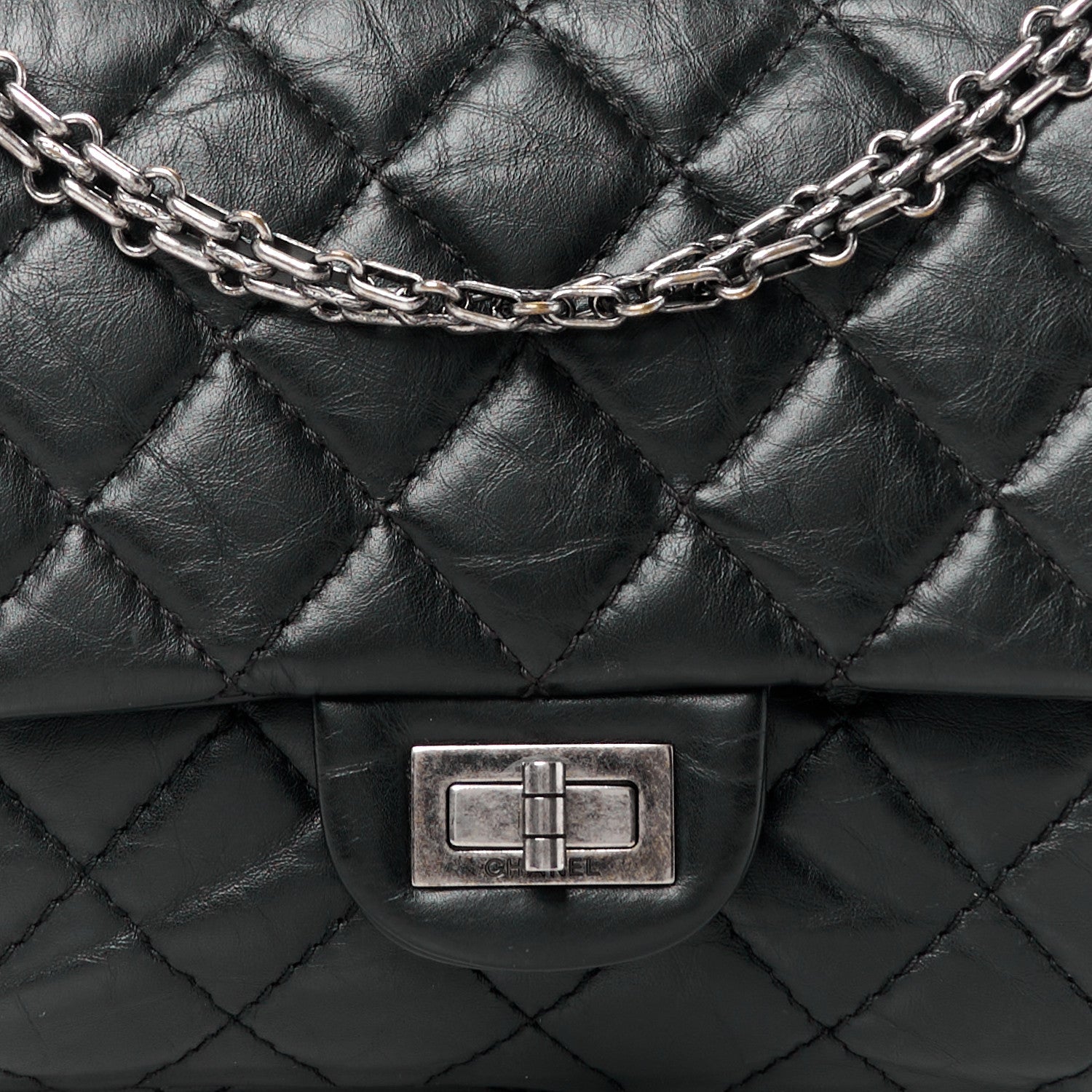 Chanel Aged Calfskin Quilted 2.55 Reissue 226 Flap Black 8 of 11