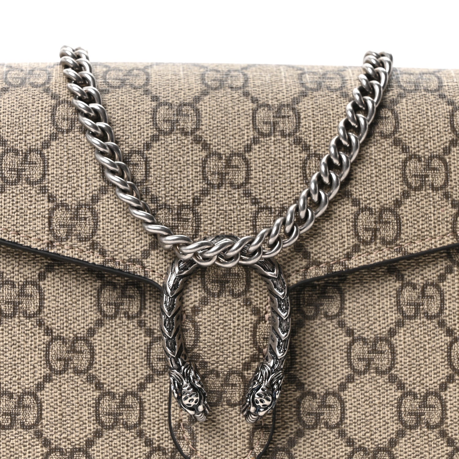 Gucci GG Supreme Monogram Mini Dionysus Chain Wallet Beige Taupe 8 of 11