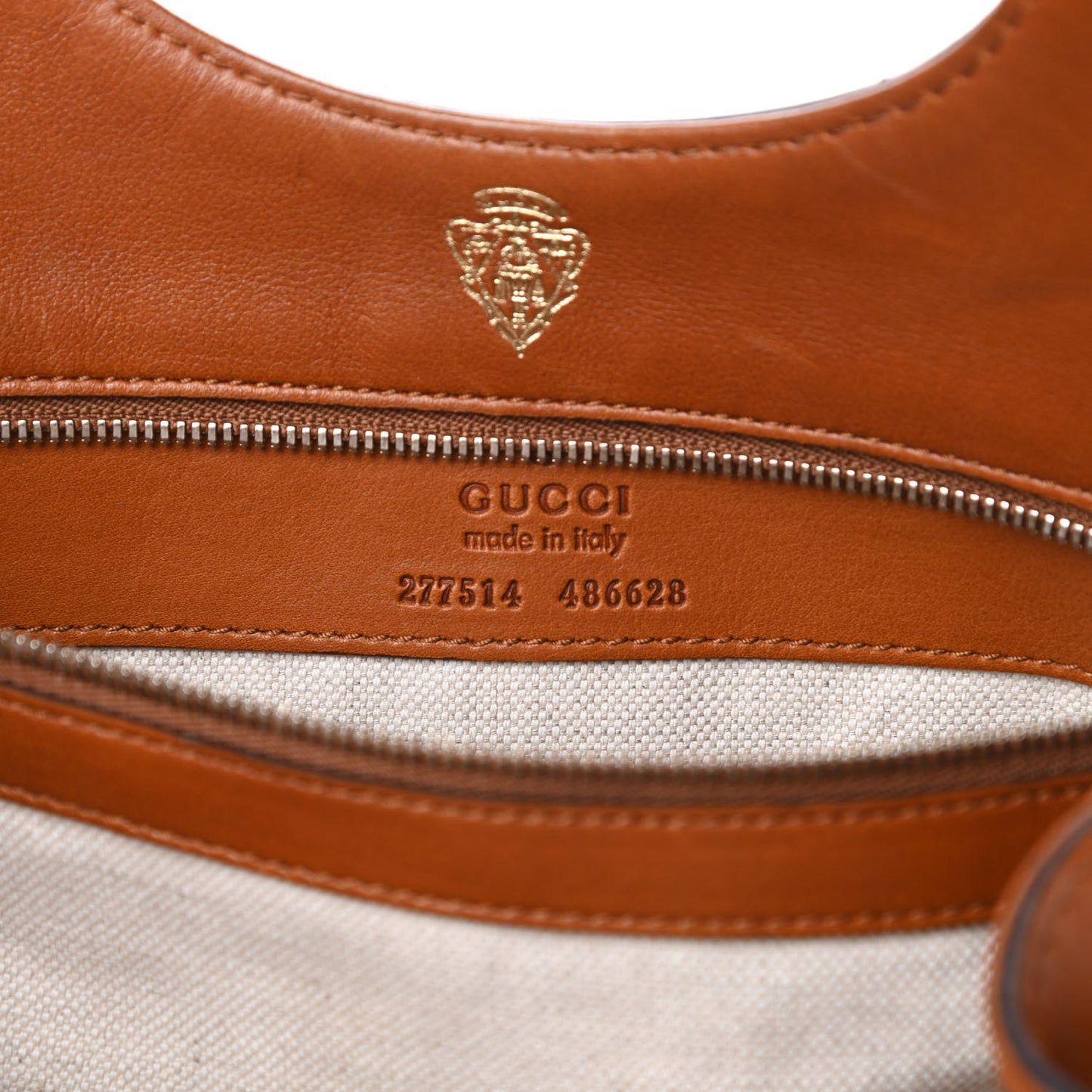 Calfskin Medium Stirrup Top Handle Bag Brown