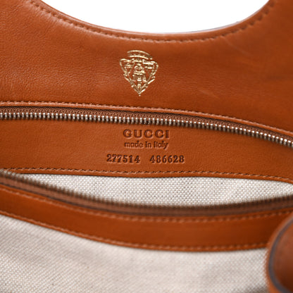 Gucci Calfskin Medium Stirrup Top Handle Bag Brown 7 of 17