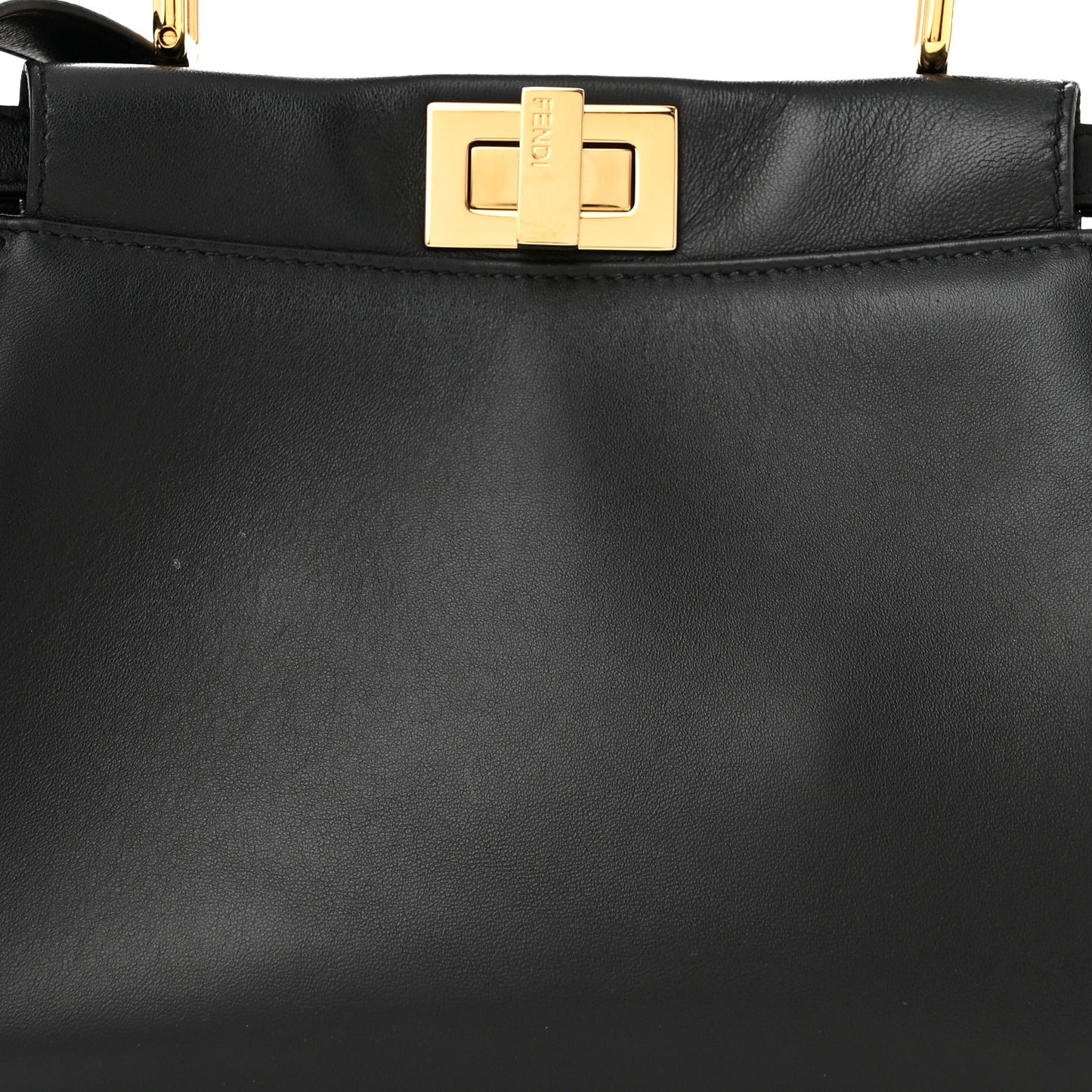 Nappa Stacked Bar Mini Peekaboo Iconic Satchel Black