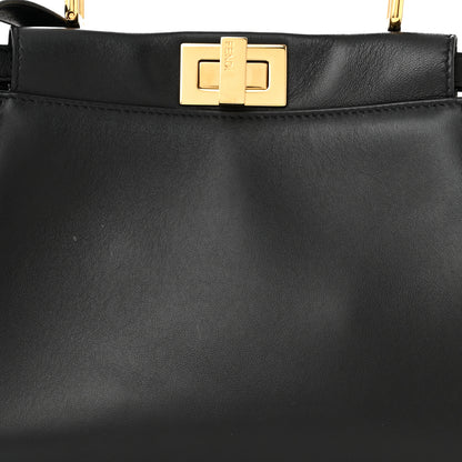 Fendi Nappa Stacked Bar Mini Peekaboo Iconic Satchel Black 9 of 12