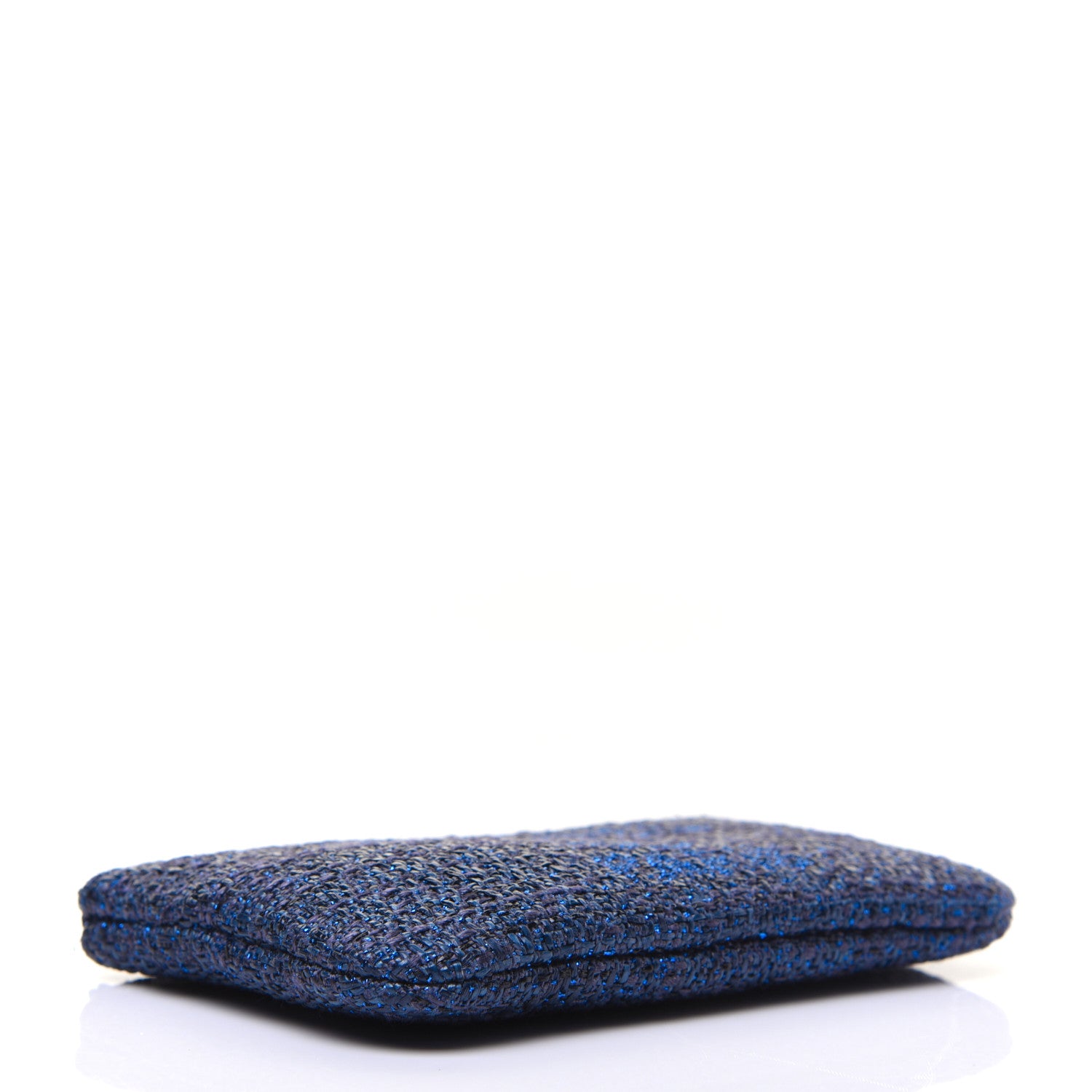Chanel Woven Straw Raffia Deauville Cosmetic Pouch Blue 4 of 11