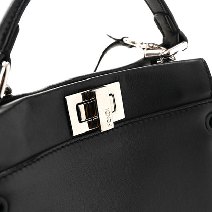 Fendi Nappa Lace Up Mini Peekaboo Iconic Satchel Black 11 of 14