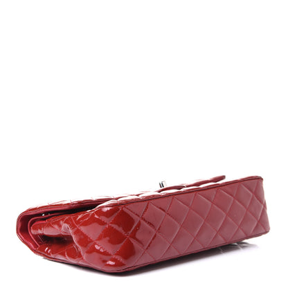 Chanel Patent Calfskin Quilted Medium Double Flap Dark Red 4 of 13