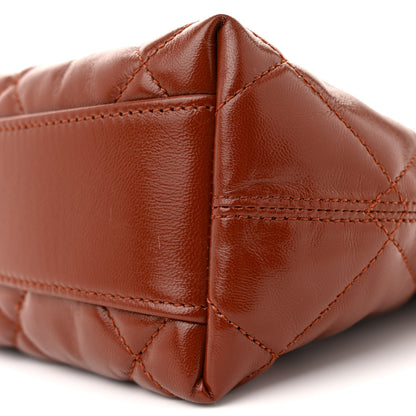 Chanel Shiny Crumpled Lambskin Quilted Small CC Funky Town Hobo Brown 10 of 12