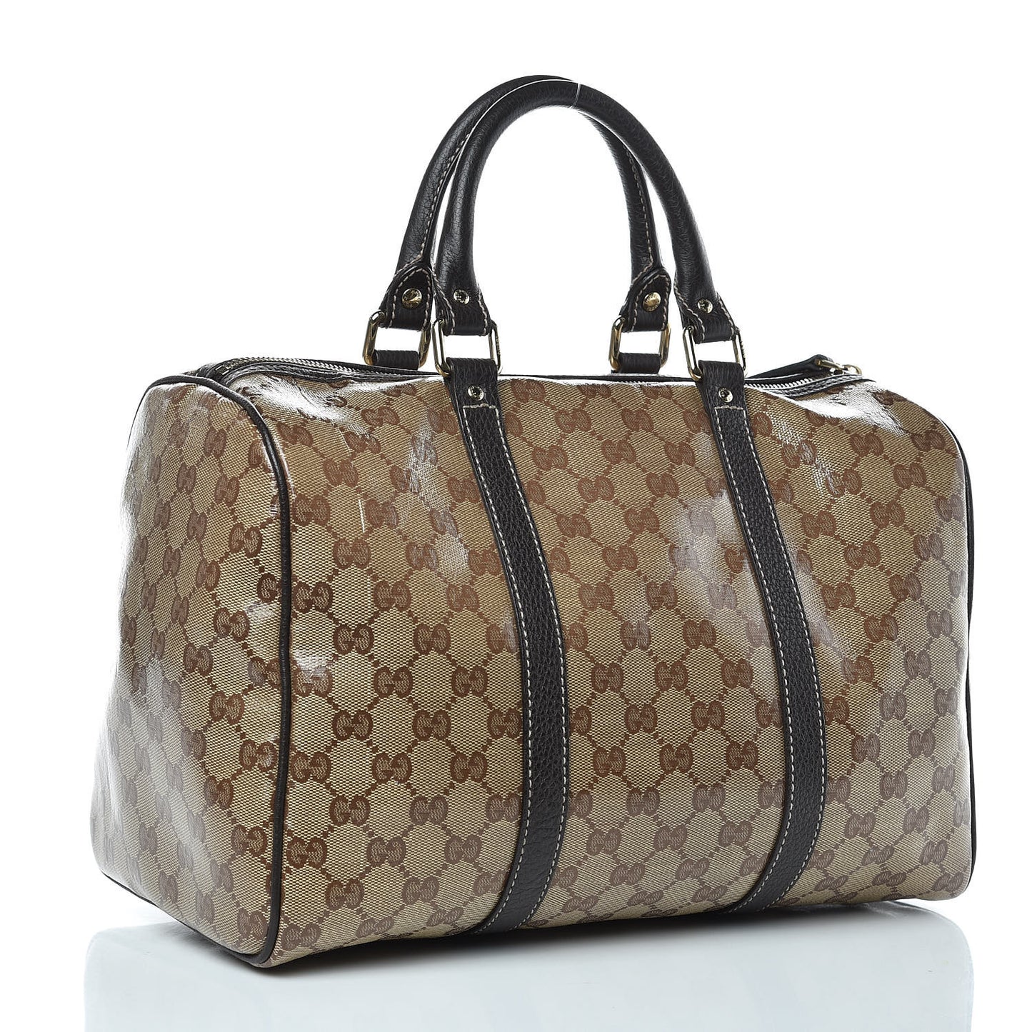 Crystal Monogram Medium Joy Boston Dark Brown