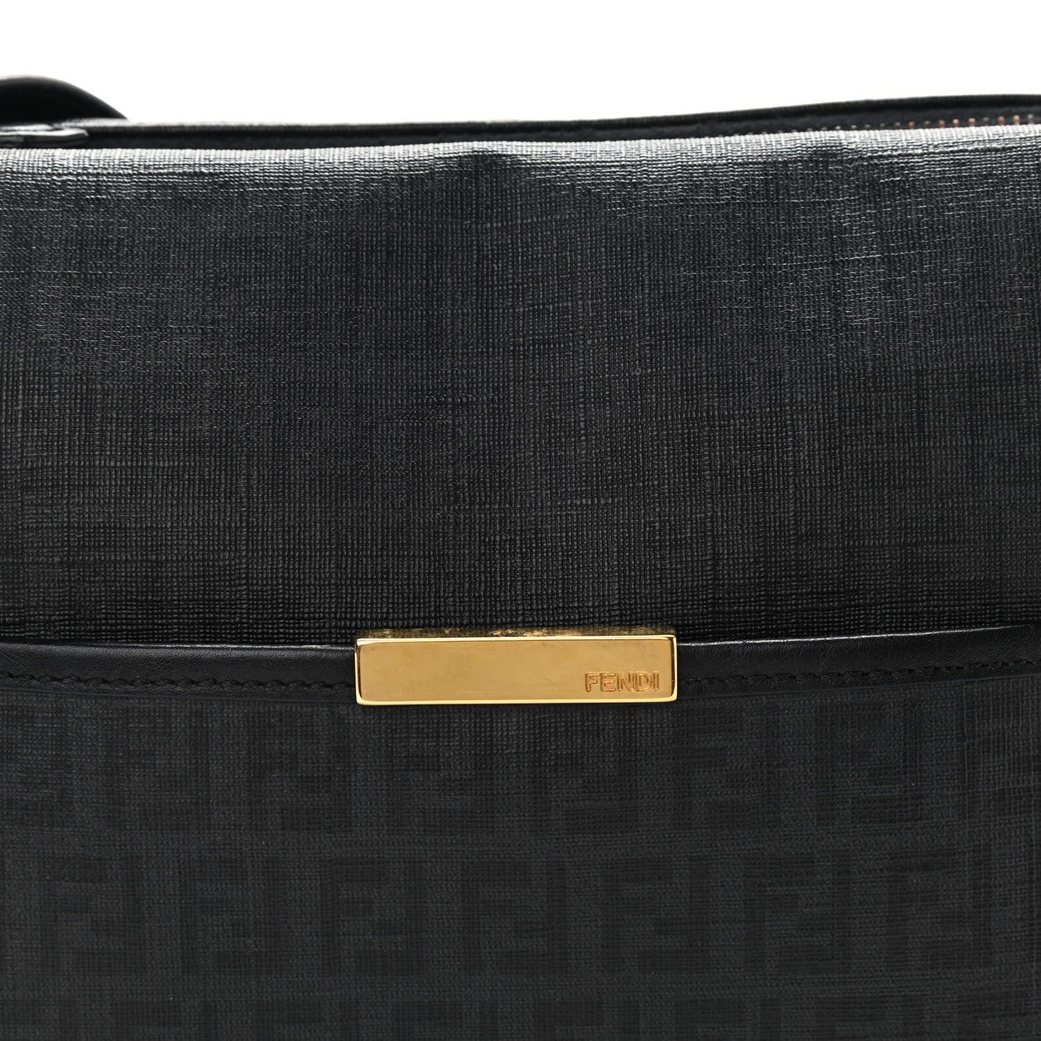 Fendi Zucchino Spalmati Vitello Messenger Bag Black 8 of 24